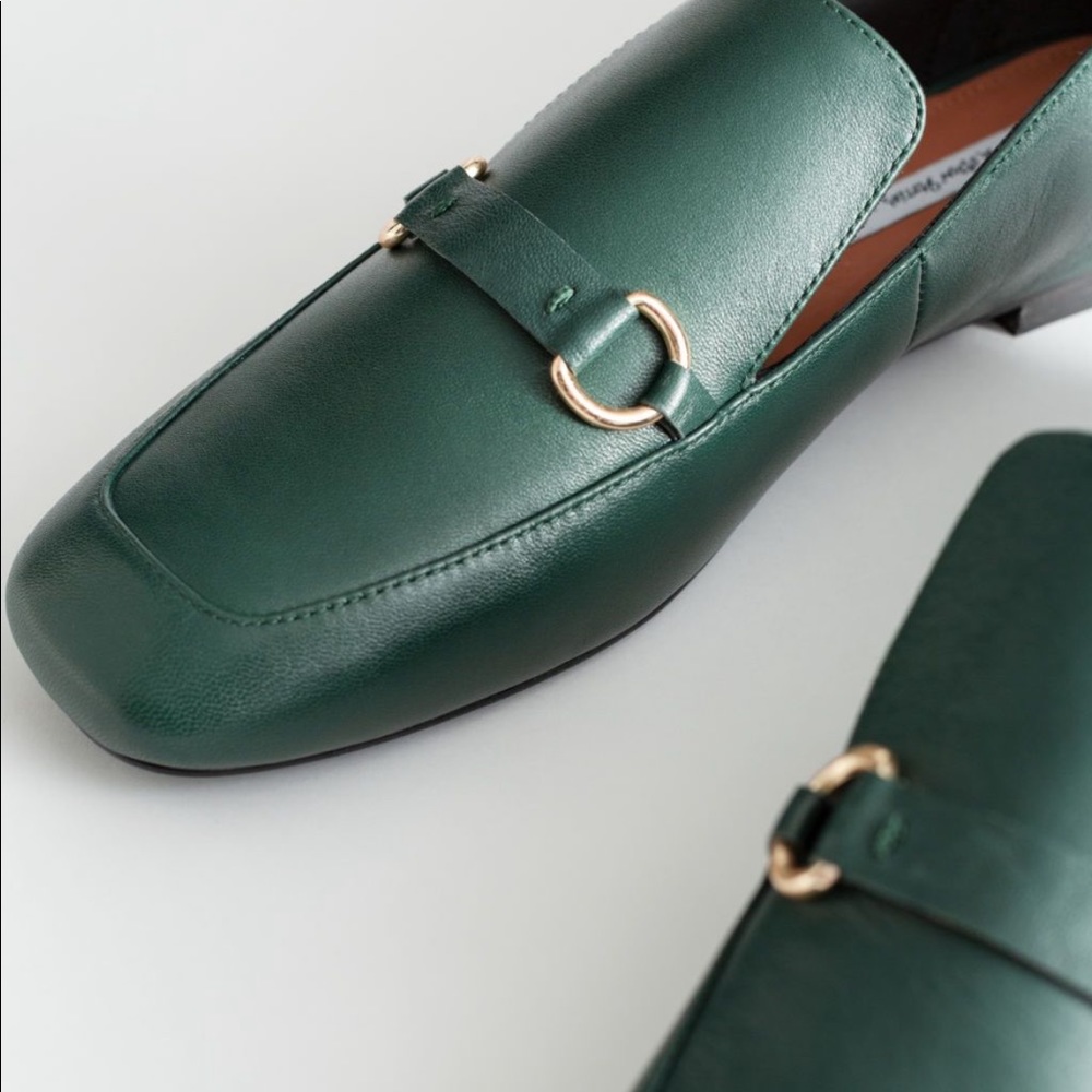 Square toe equestrian loafers green size 8 - Picture 10 of 12